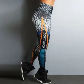 Women's Summer Workout Leggings With Geometric Pattern