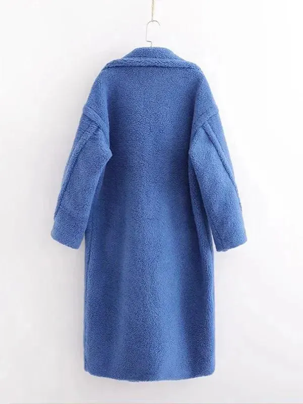 Women's Warm Fur Woolen Overcoat